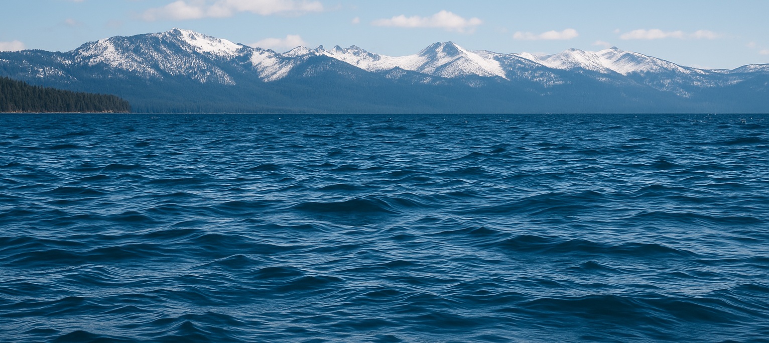 Wind-driven waves on lake Tahoe